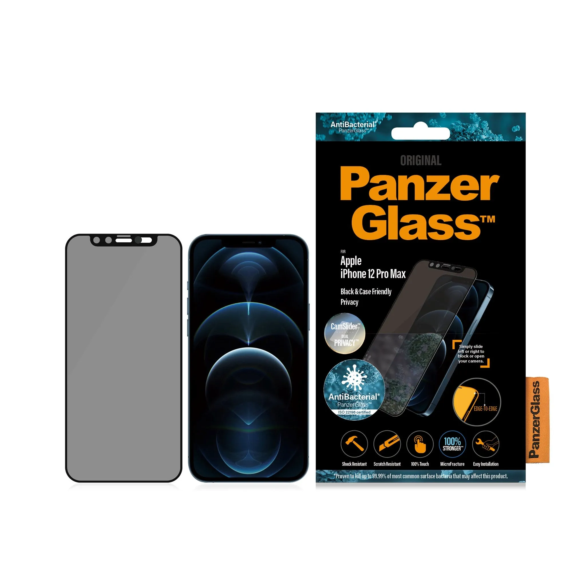 PanzerGlass? CamSlider? Privacy Screen Protector iPhone 12 Pro Max | Edge-to-Edge travel protection film