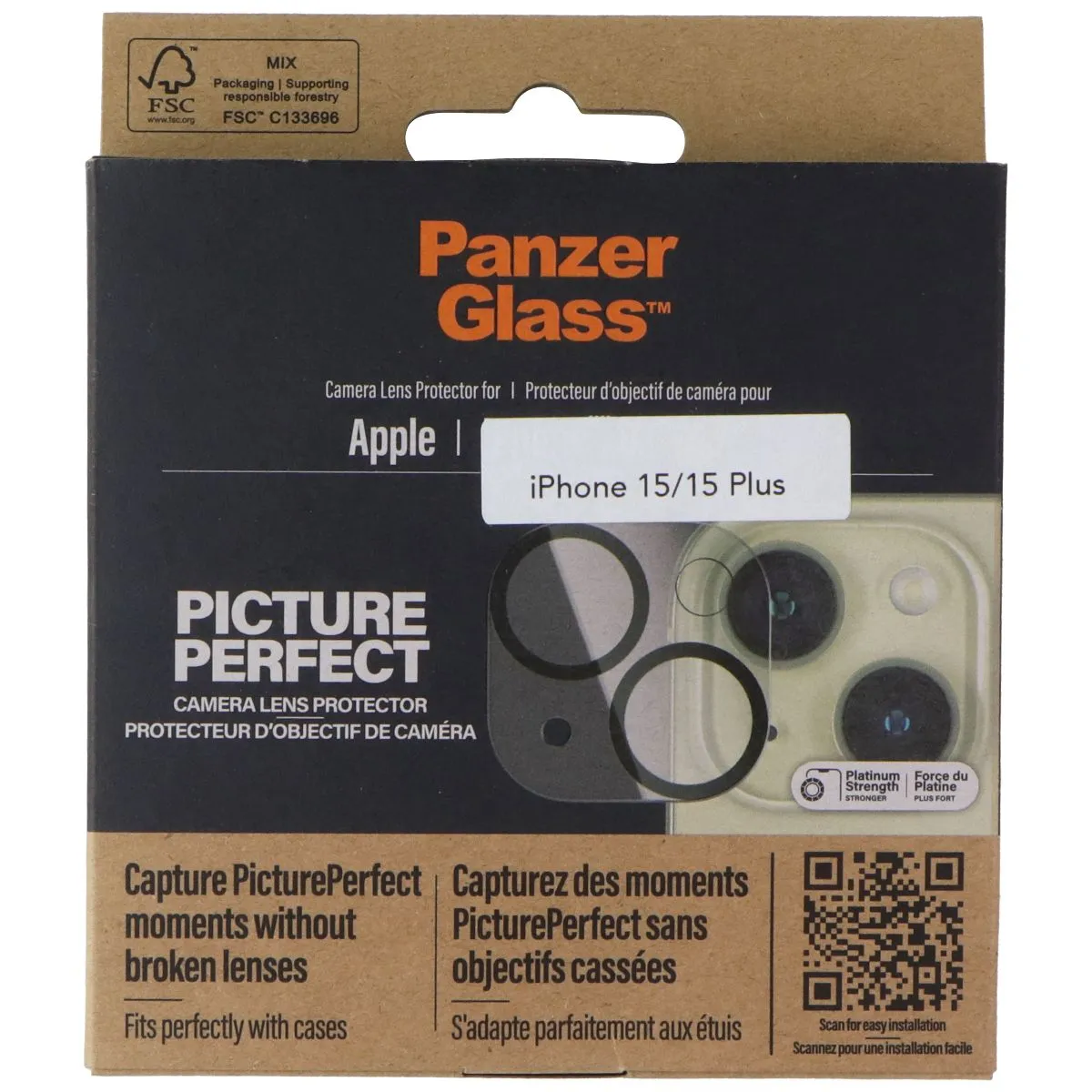 PanzerGlass Picture Perfect Camera Lens Protector for Apple iPhone 15/15 Plus Device Guard Screen Armor Elite