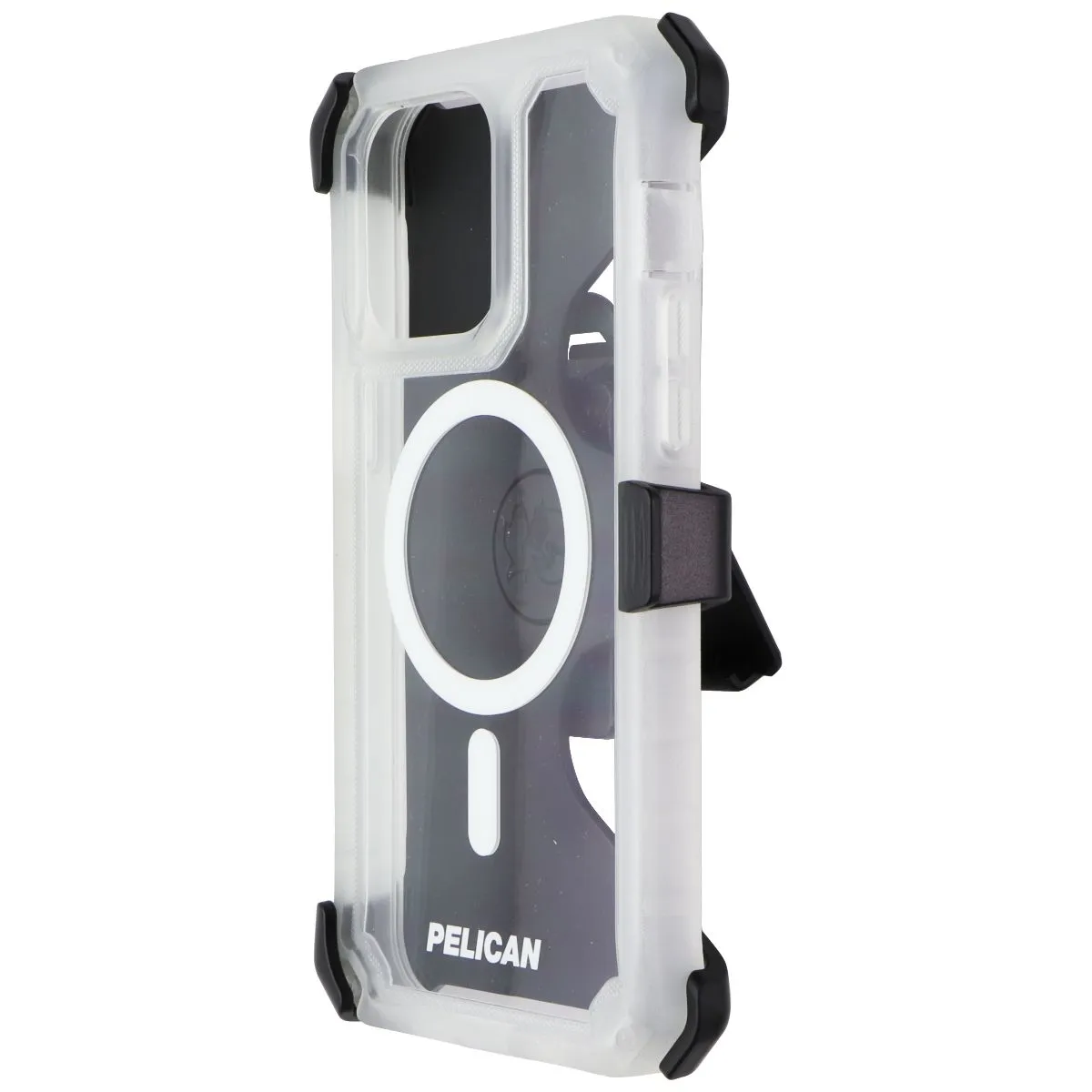 Stylish Grip Texture Portable Case Pelican Ambassador Case for MagSafe for Apple iPhone 15 Pro Max - Clear