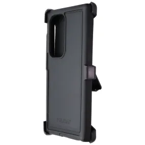 Pelican Voyager Case and Belt Clip Holster for Samsung Galaxy S24 Ultra - Black Soft Finish Texture Scratch Resistant
