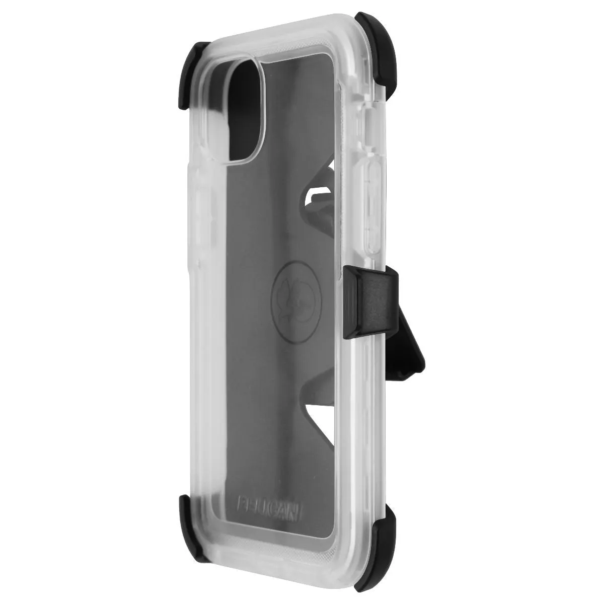 High-End Detail Durable Surface Design Pelican Voyager Series Case & Holster for iPhone 14 Plus - Clear/Black