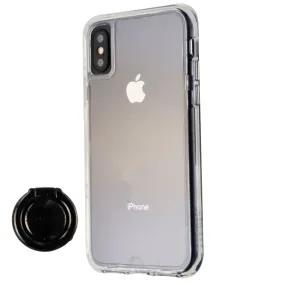 Case-Mate Tough Clear Case & Ring Grip Holder for iPhone Xs/X - Clear/Black Ring Soft Layer Texture