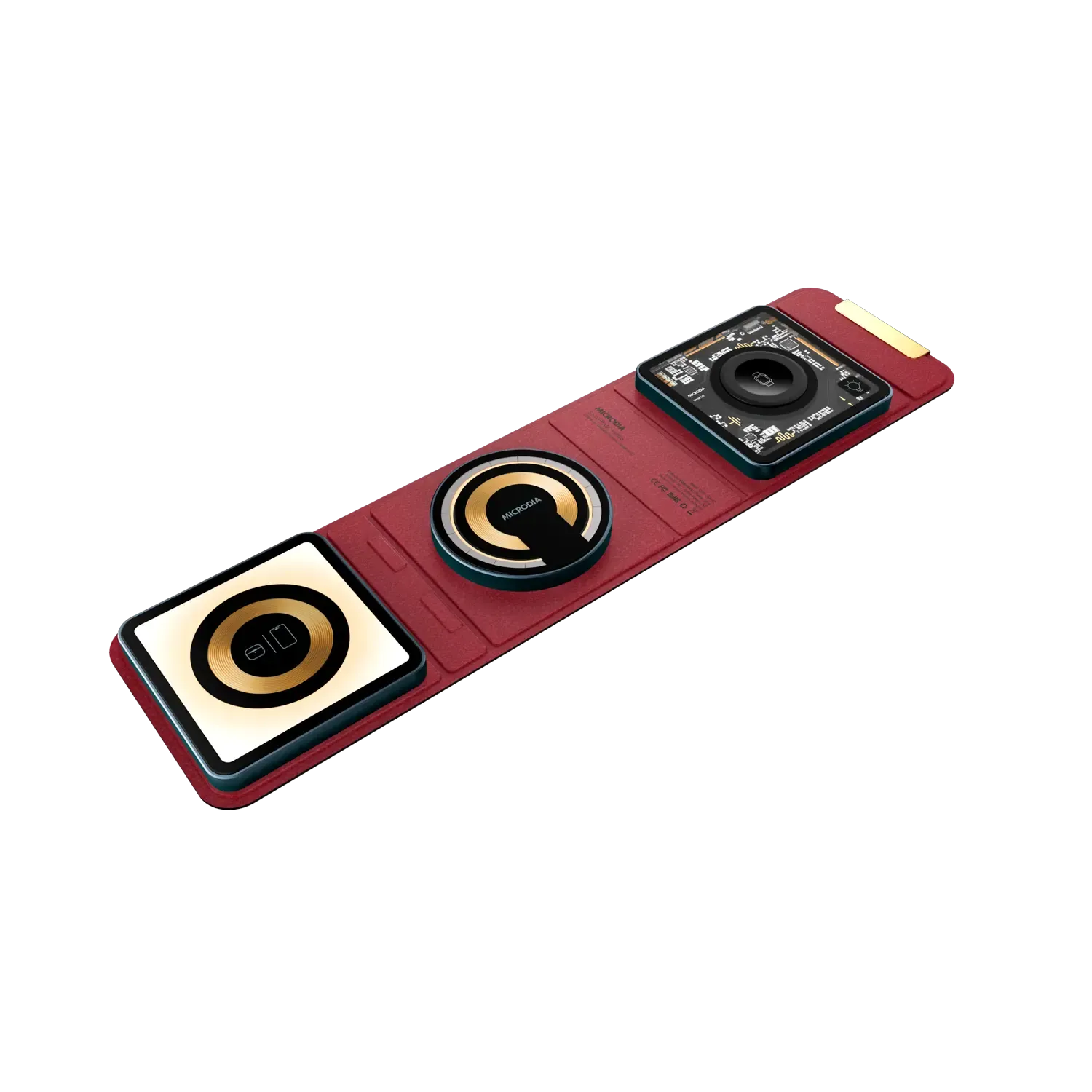 Vivid Coloration Office Accessory MICRODIA SNAPPad? Visi.TRIO Crocodile Birkin, 23W 4-in-1 Portable Foldable Wireless Charging Pad