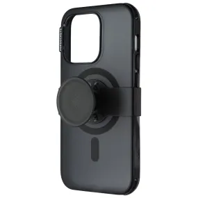 Premium Surface Texture PopSockets Hardshell Case for MagSafe for iPhone 14 Pro Max - Black Translucent