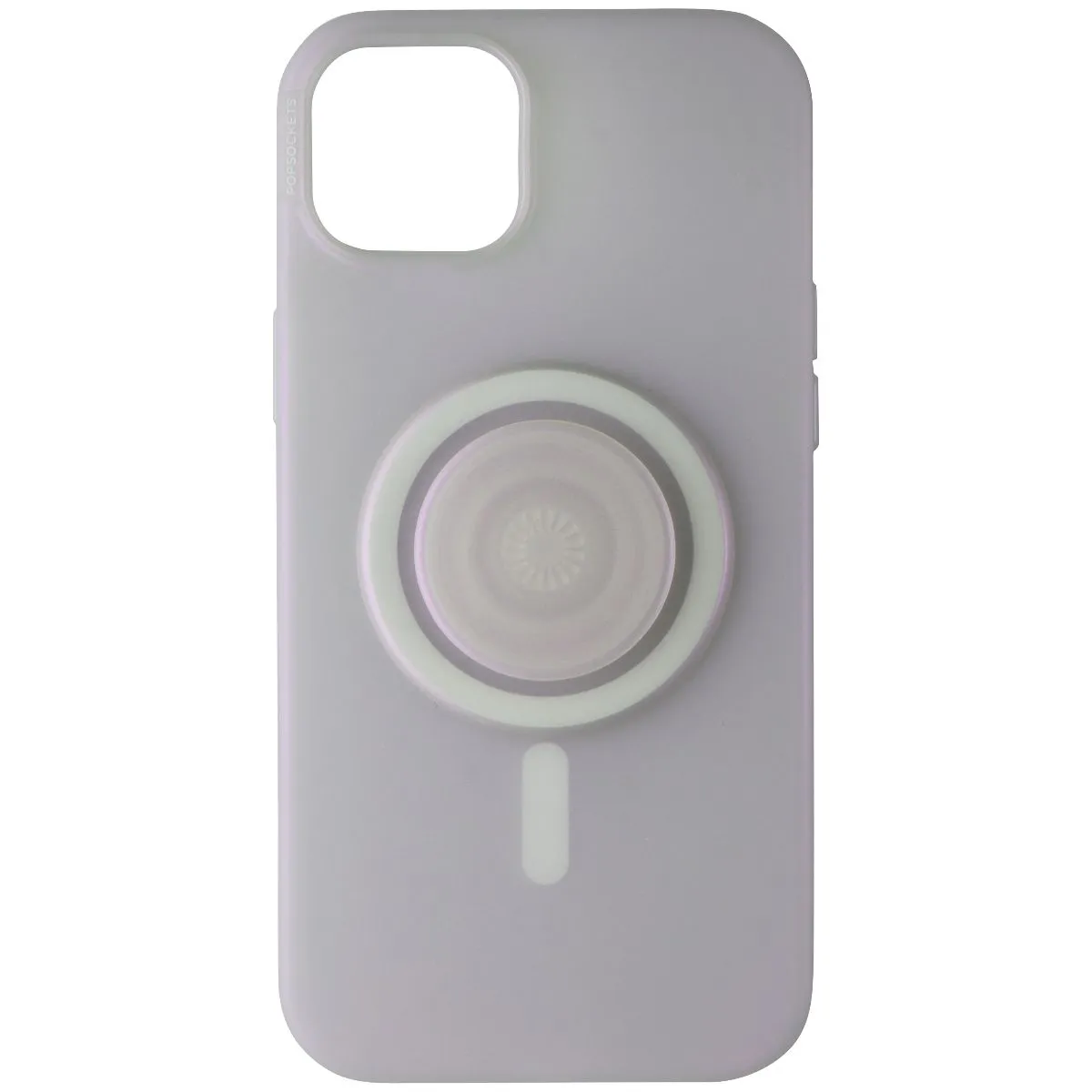 PopSockets Pop Case for MagSafe for Apple iPhone 15 Plus - Opalescent Non slip grip Hybrid Frame