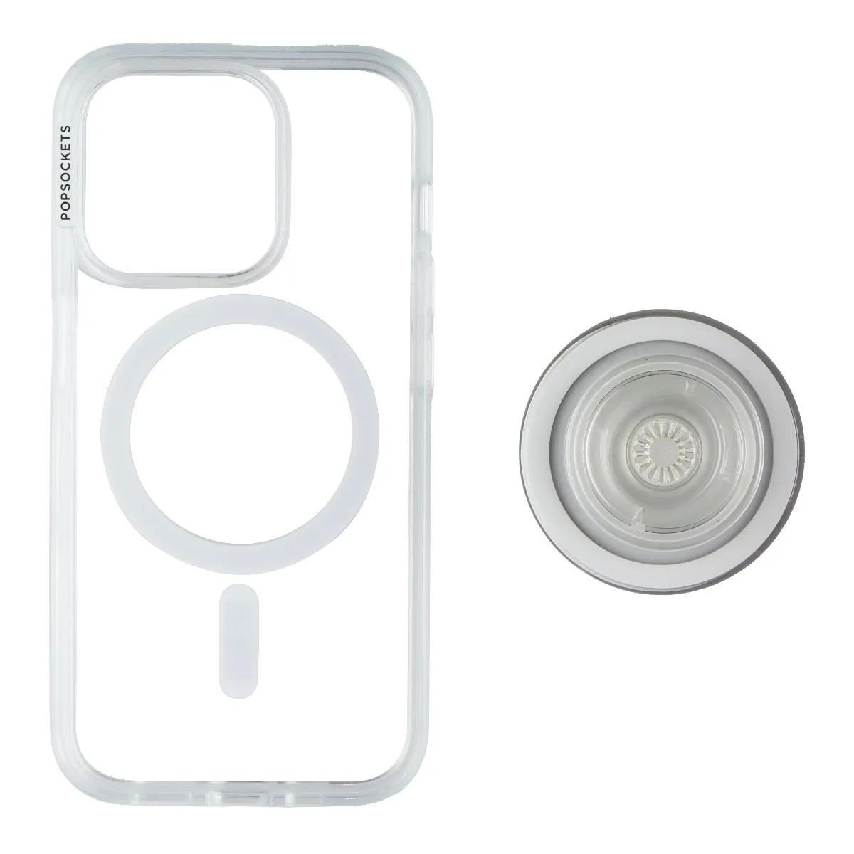 Compact Fit Vivid Design Texture PopSockets PopCase for MagSafe for iPhone 15 Pro - Clear