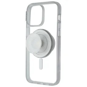 Port Protection Comfort Texture Layer PopSockets PopCase for MagSafe for iPhone 15 Pro Max -Clear