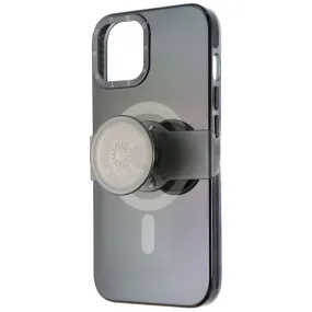 Strong protection Fashion Texture PopSockets PopGrip Case For Magsafe for Apple iPhone 13 - Black