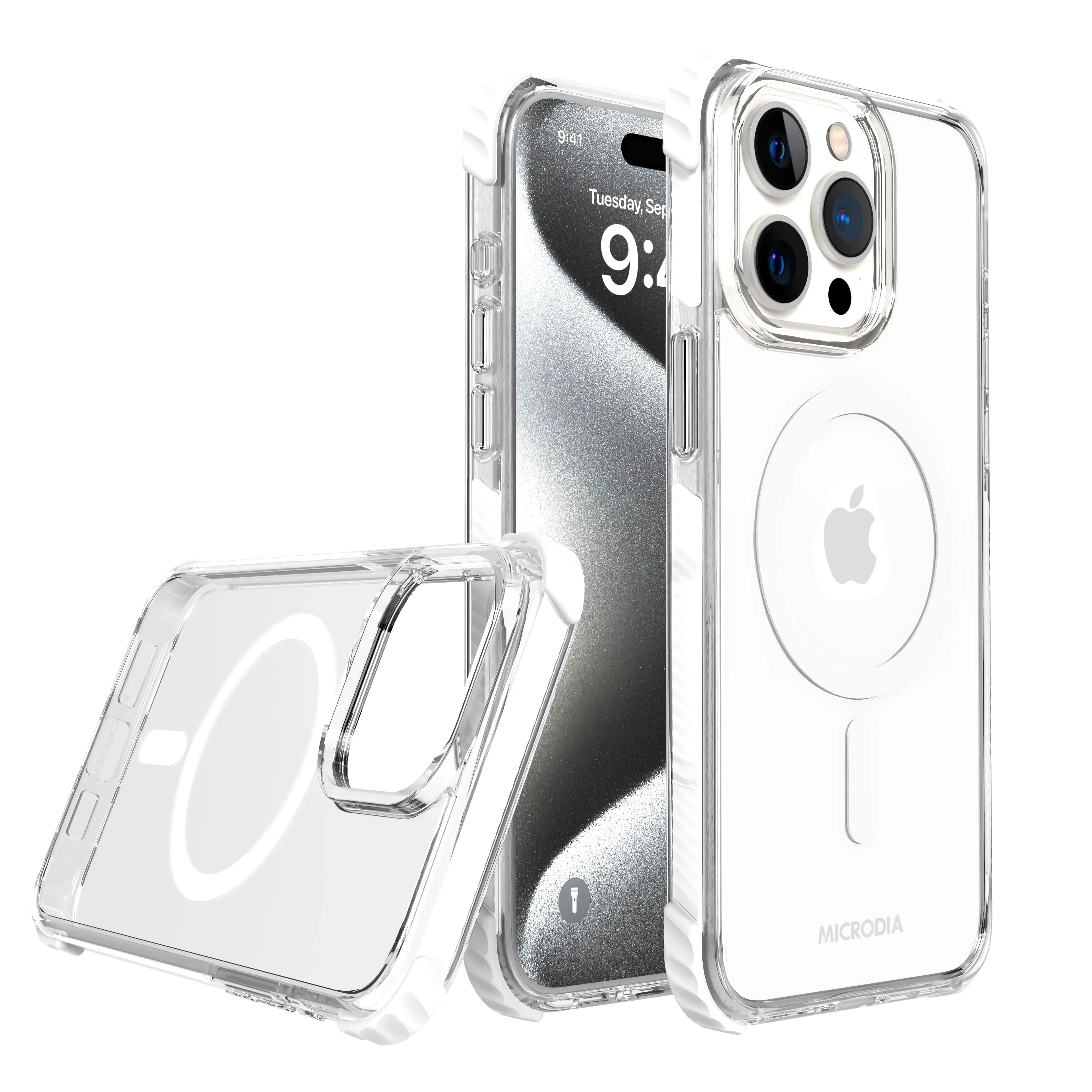 Sleek Form MICRODIA CRYSTAL GEAR? High Transparency Protective iPhone Case - White
