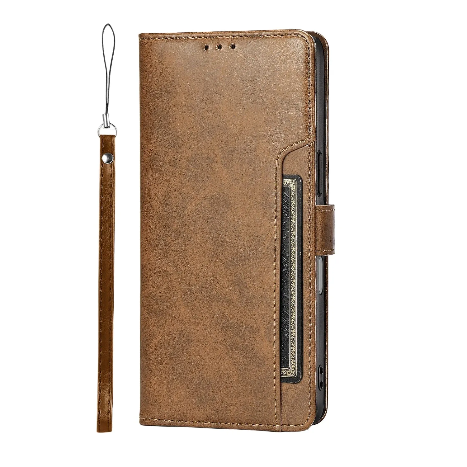 iPhone 17 Pro Case - Leather Folio Wallet | Indy Series Color Pattern Minimal Detail