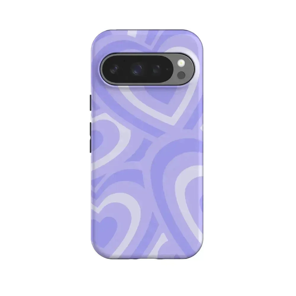 Matte Pattern Layer Gloss Surface Love Song | Lavender Heart Google Pixel Case
