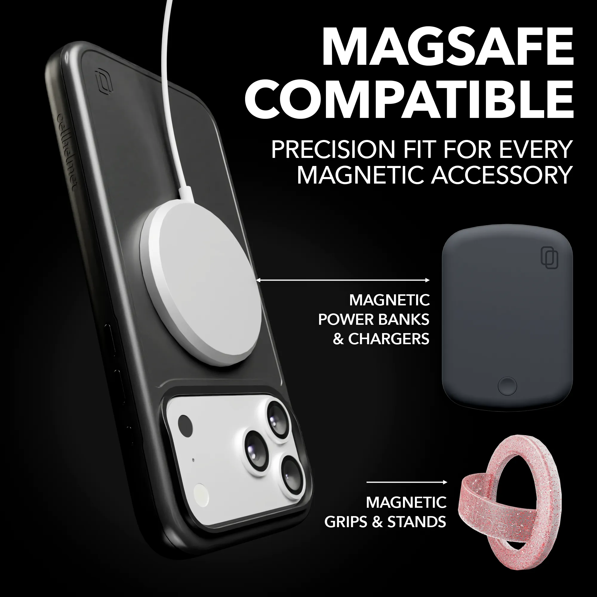 Gloss Layer Finish Hand Friendly Shock-Absorbent MagSafe? Case for Apple iPhone Air in Black | Fortitude Series