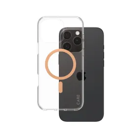 elegant design Flexible Build Form CARE by PanzerGlass? Urban Combat Case Transparent w. Peachy MagSafe iPhone 16 Pro Max