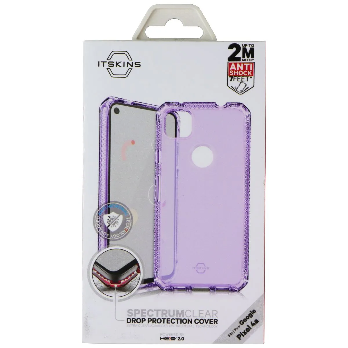 ITSKINS Spectrum Clear Series Gel Case for Google Pixel 4a - Purple Refined Pattern