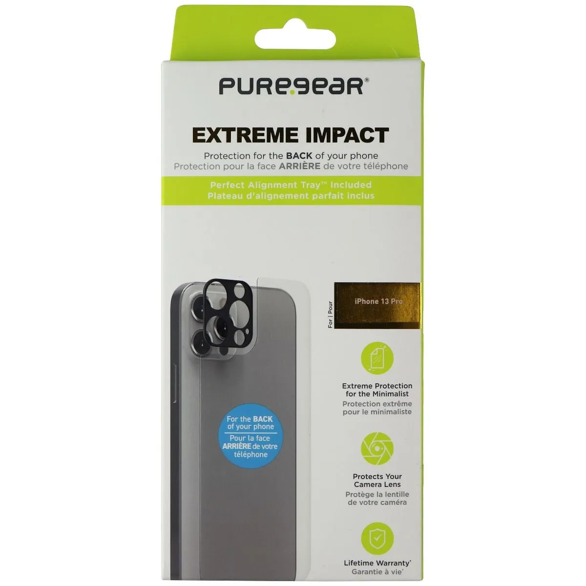 PureGear Extreme Impact Screen & Camera Protector for Apple iPhone 13 Pro Screen Care Max Plus