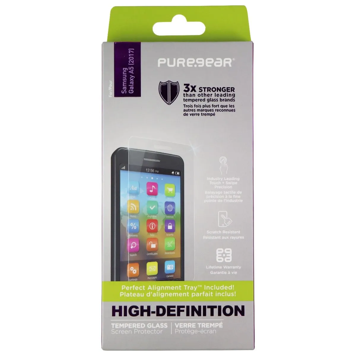 PureGear High-Definition Tempered Glass for Samsung Galaxy A5 (2017) - Clear Screen Guard Elite Max blue light filter shield