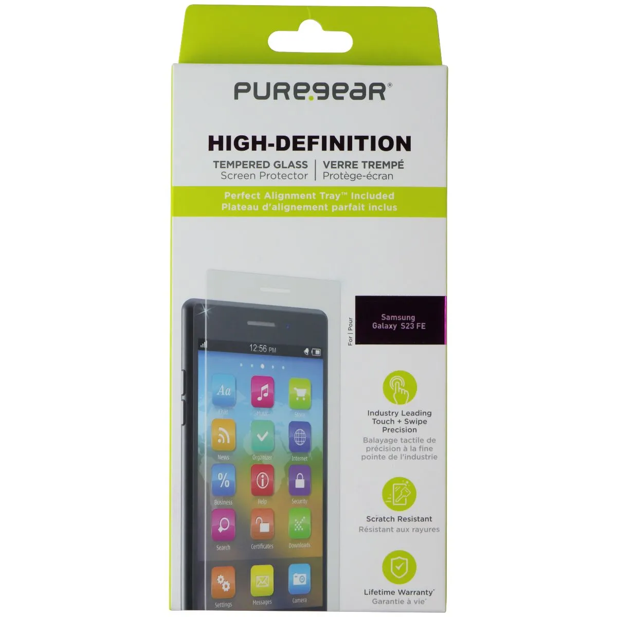 PureGear High-Definition Tempered Glass for Samsung Galaxy S23 FE - Clear Smooth Touch Elite Max Tablet Device Protection