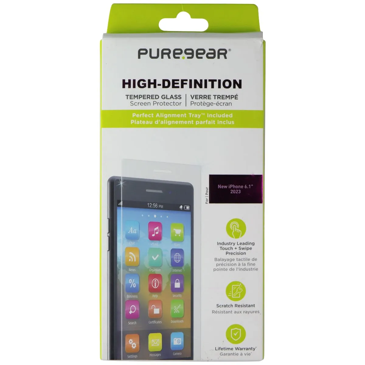 Screen Protector Pro Max Shatterproof Shield PureGear High-Definition Tempered Glass Screen Protector for Apple iPhone 15
