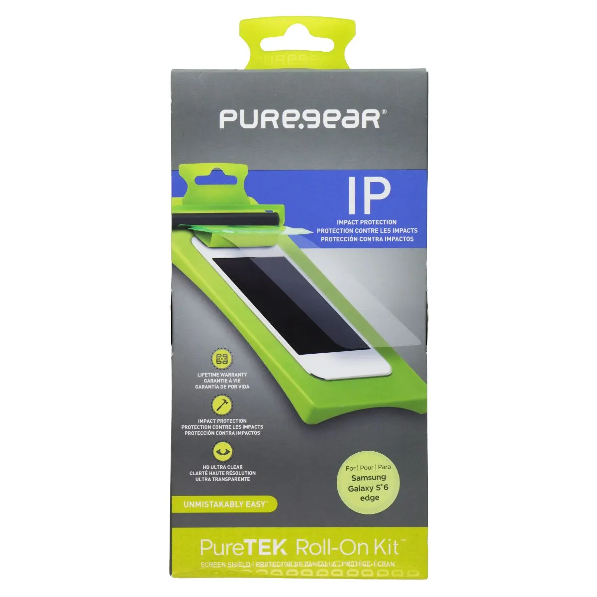 PureGear PureTek Roll On Kit (IP) Screen Protector for Samsung Galaxy S6 edge Screen Armor Pro Ultra long lasting glass