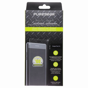 PureGear Steel 360 Screen Protector w/Alignment Tray for Google Pixel 7a - Clear Tempered Glass Screen Defense Layer