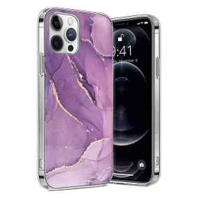 Purple Marble Series Case - iPhone 13 Pro Max Clear Back Sleek Feel