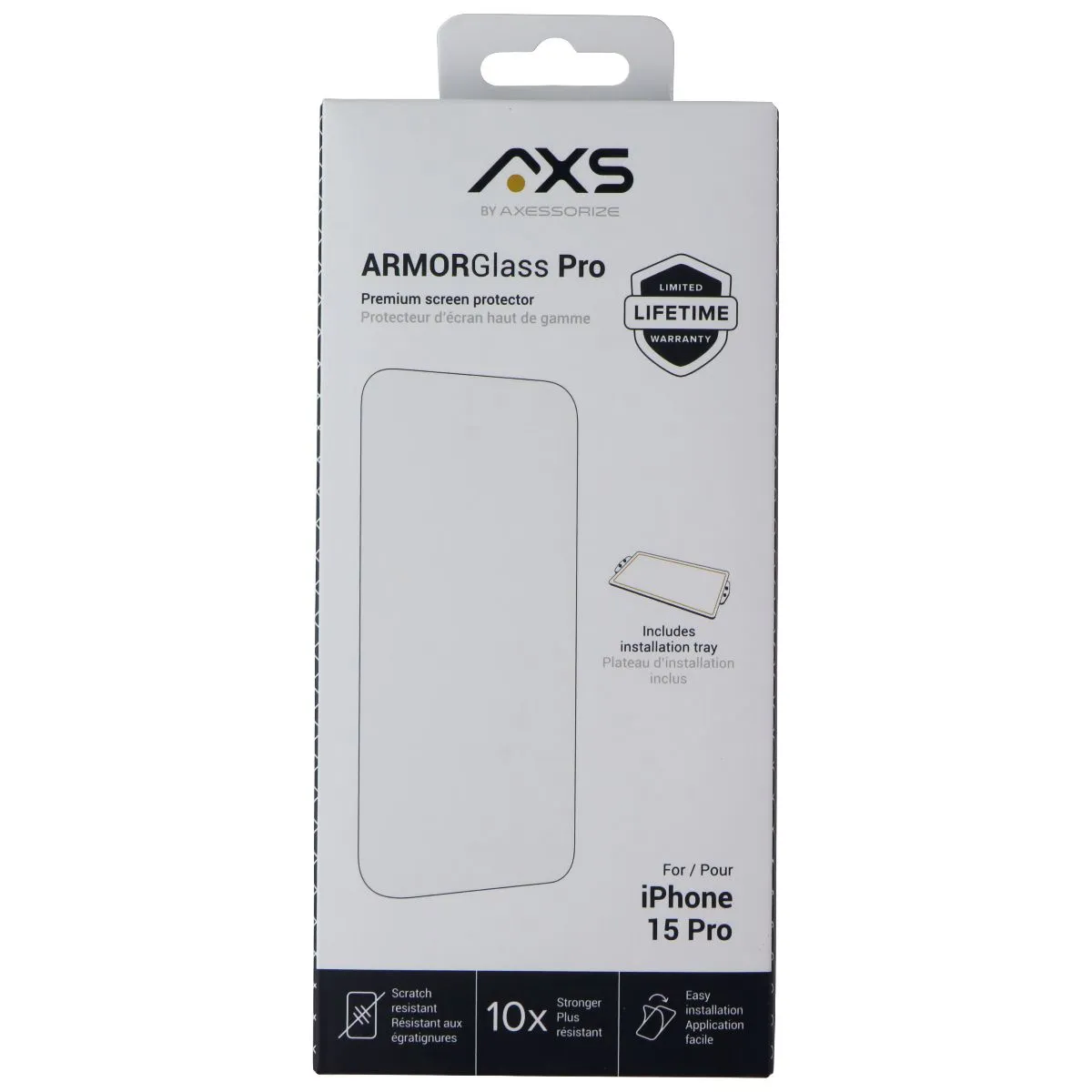 Axessorize ArmorGlass Pro Screen Protector for Apple iPhone 15 Pro Anti Smudge Protector Touch Sensitive Protector