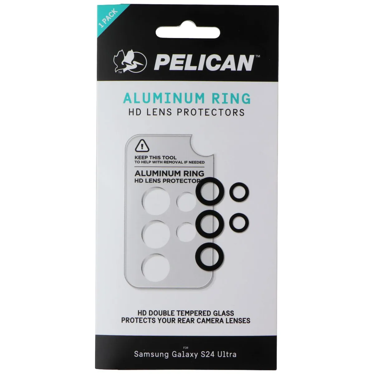 Pelican Aluminum Ring HD Lens Protectors for Samsung Galaxy S24 Ultra Travel Device Protector