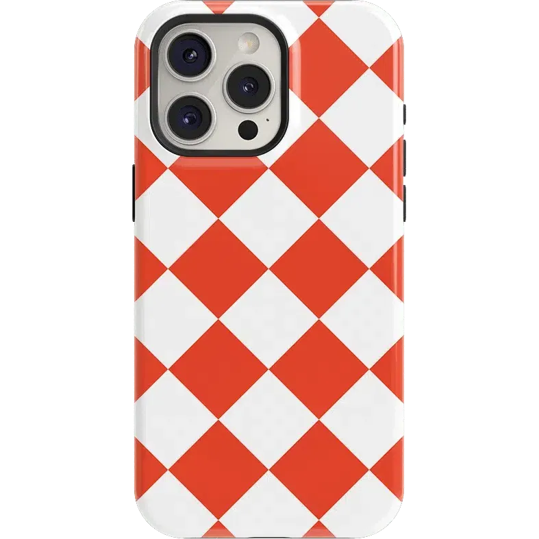 Red Checkerboard | High Contrast Design Case Slim Texture