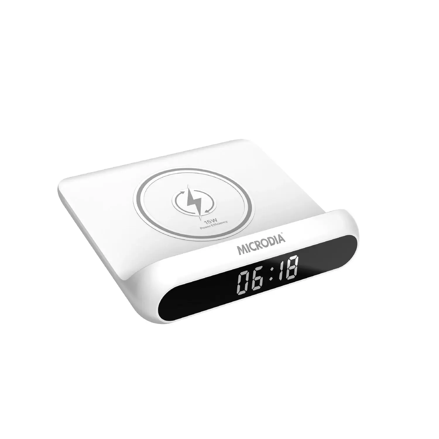 Flexible Protection MICRODIA SNAPChrono? Noah, 15W Ultra Slim Wireless Charging Pad with Alarm Clock