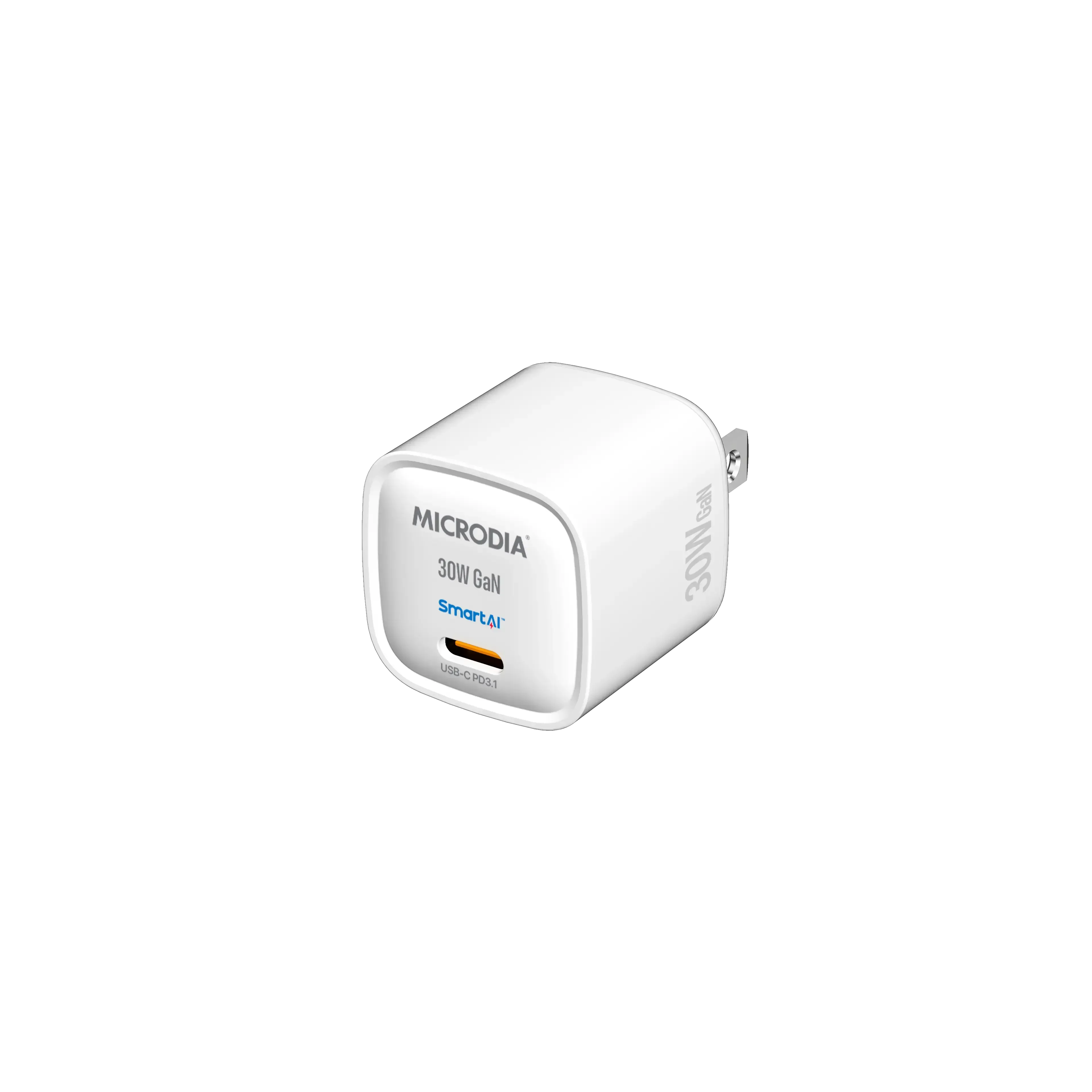 MICRODIA SMARTCube? Nano 30W, GaN Wall Charger, USB-C PD3.1 Soft Surface Design Luxury Texture Design