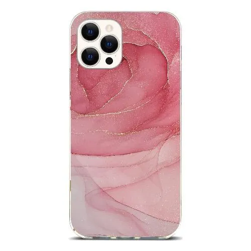 Carbon Fiber Vivid Pattern Design Red Marble Series Case - iPhone 12 & iPhone 12 Pro