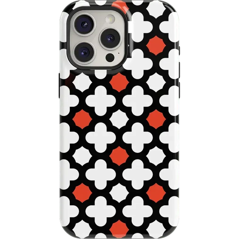 Soft Feel Red Lattice Tile | High Contrast Design Case
