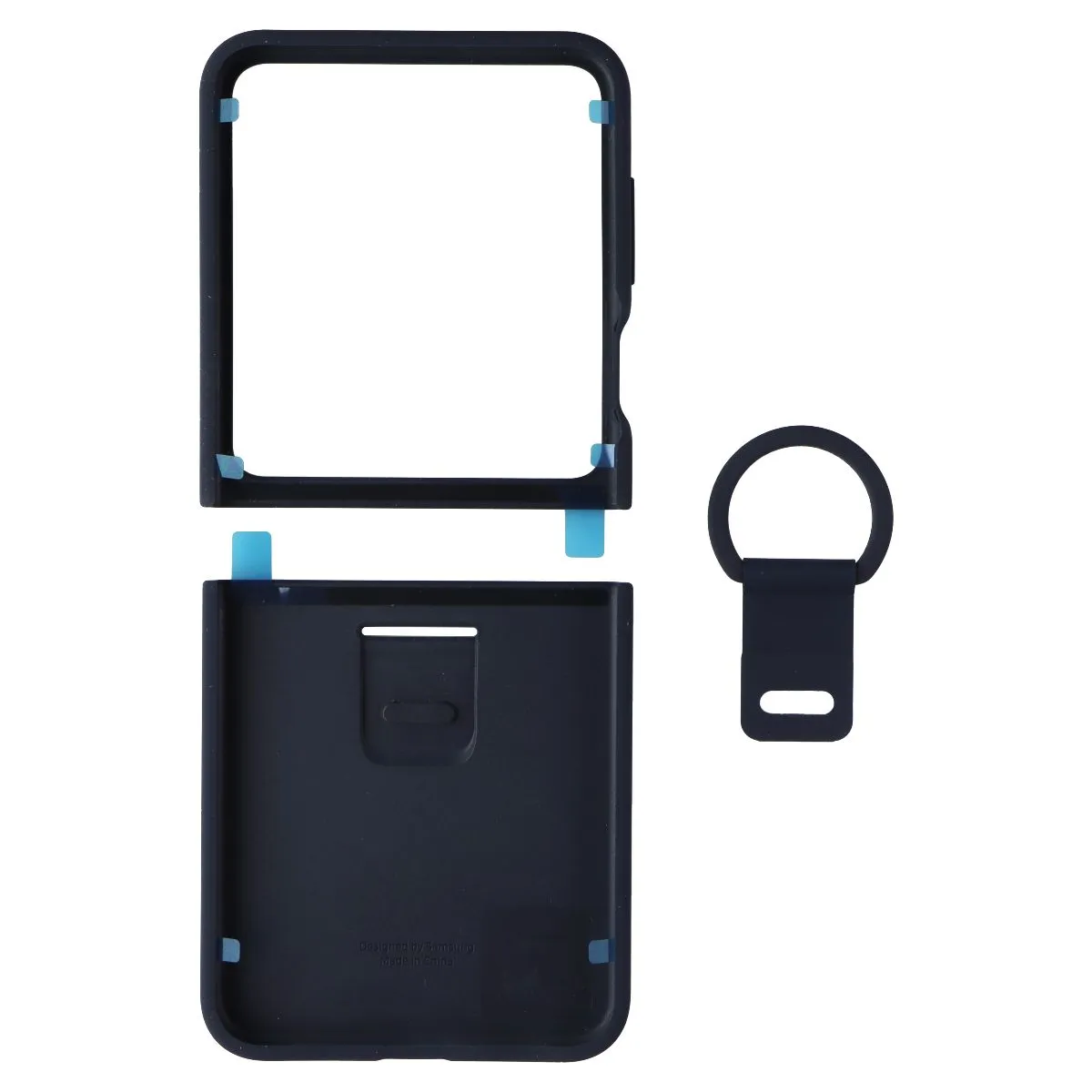 SAMSUNG Official Silicone Cover Case with Ring for Galaxy Z Flip5 - Indigo Blue Phone Accessory