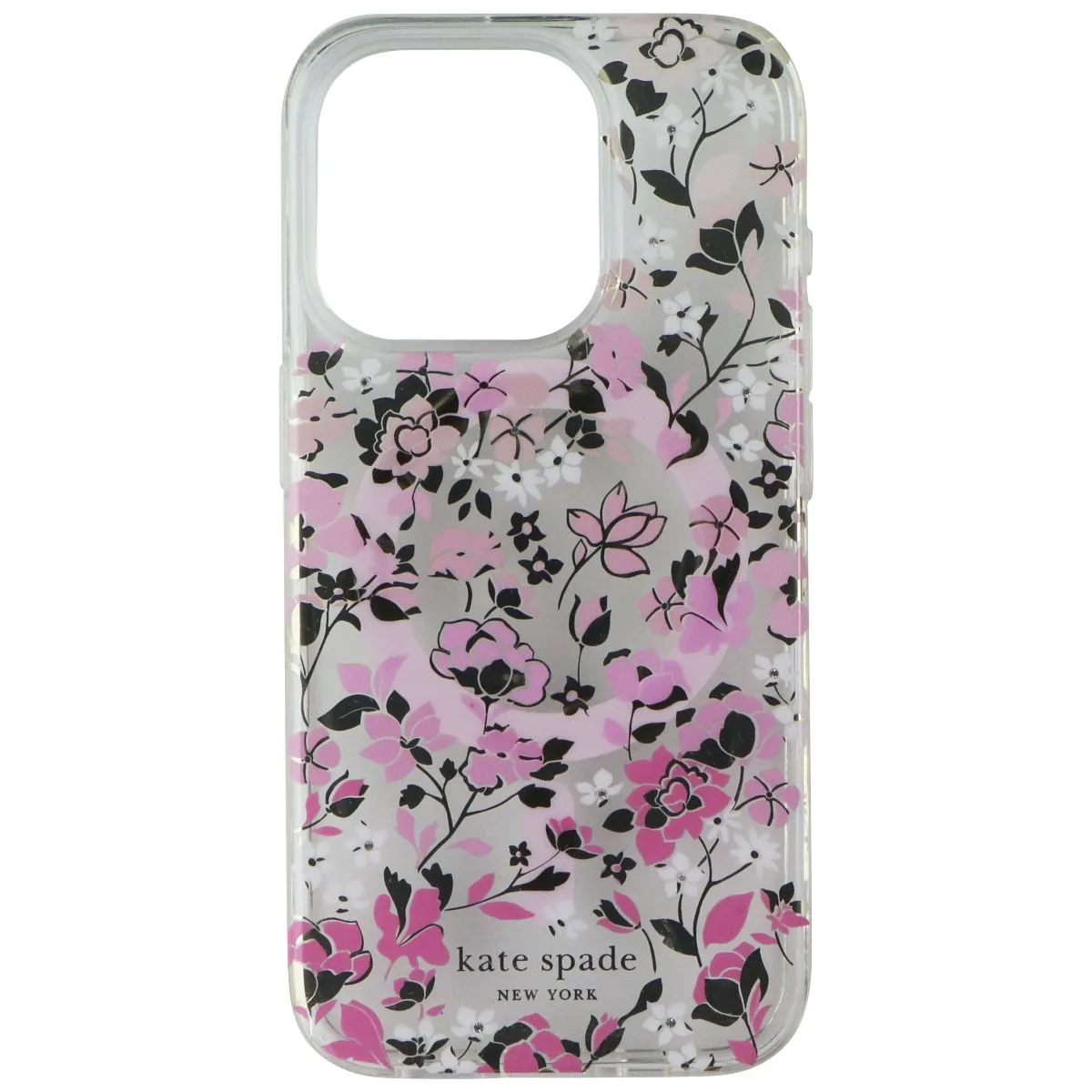 Modern Touch Kate Spade Protective Case for MagSafe for iPhone 15 Pro - Flowerbed Pink Ombre