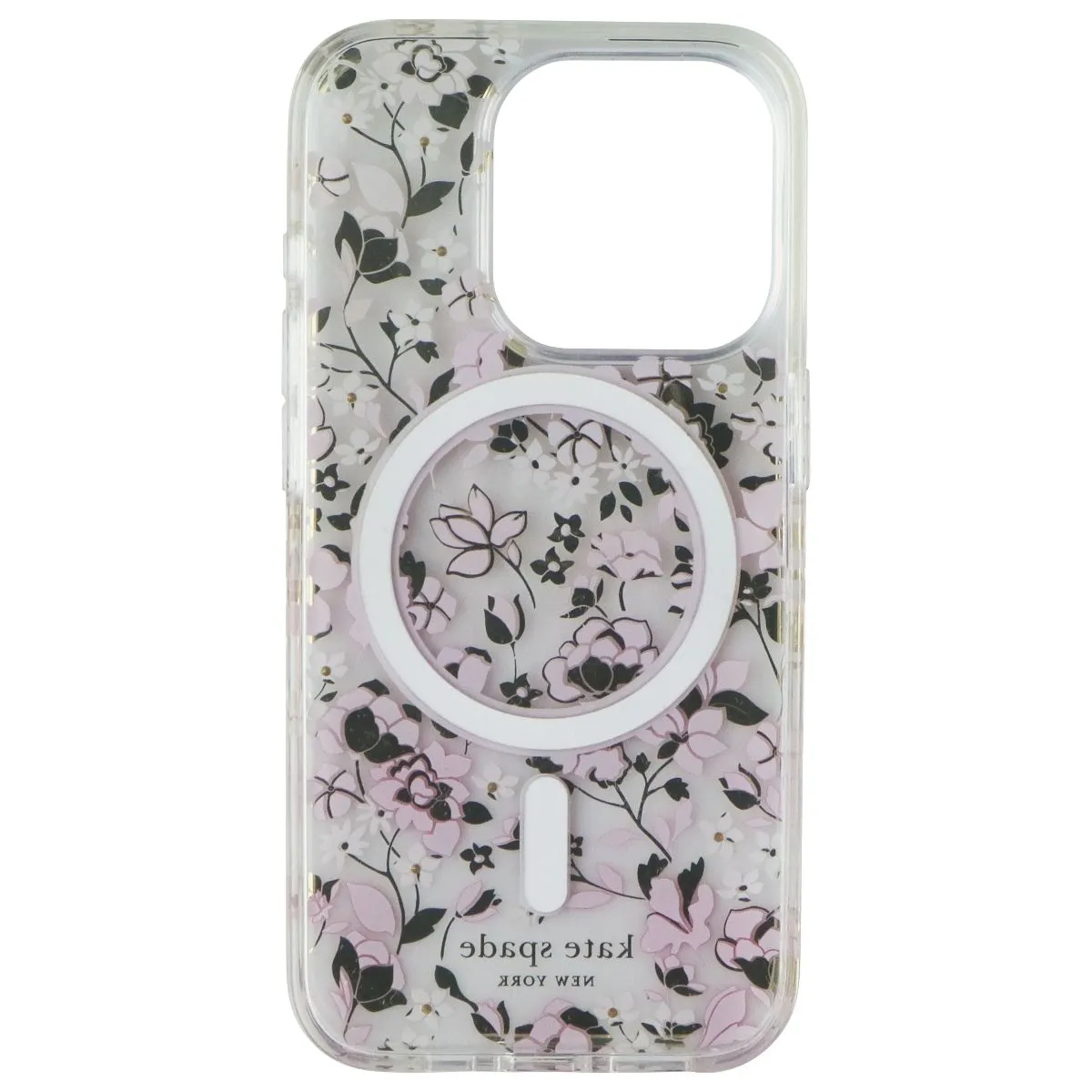 Kate Spade Protective Case for MagSafe for iPhone 15 Pro - Flowerbed Pink Ombre Elegant Look