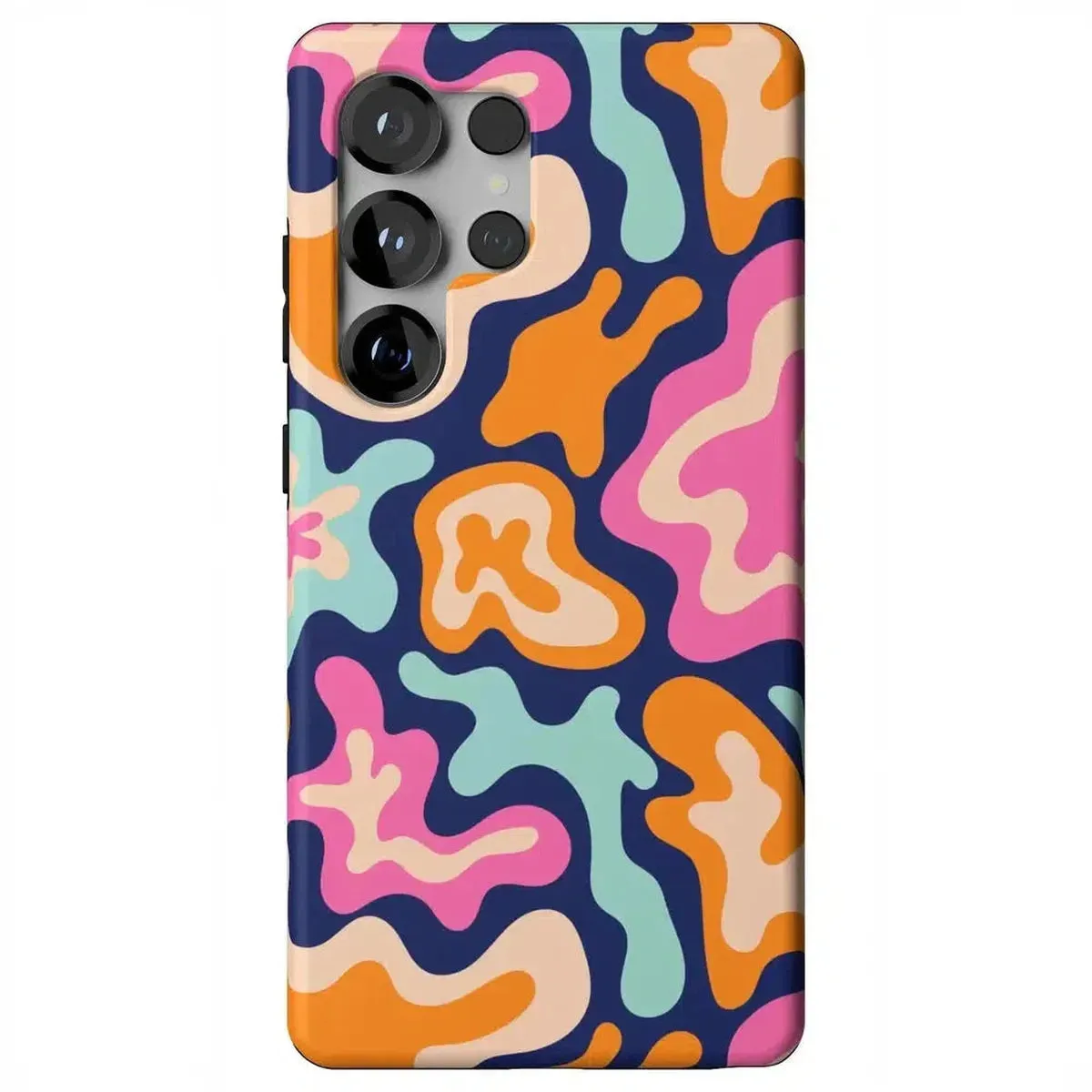 Matte Look Design Midnight Color Splash | Abstract Retro Samsung Case