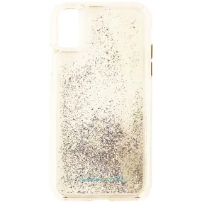 Outdoor Travel Case-Mate Waterfall Series Liquid Glitter Case for iPhone Xs & X - Clear/Silver
