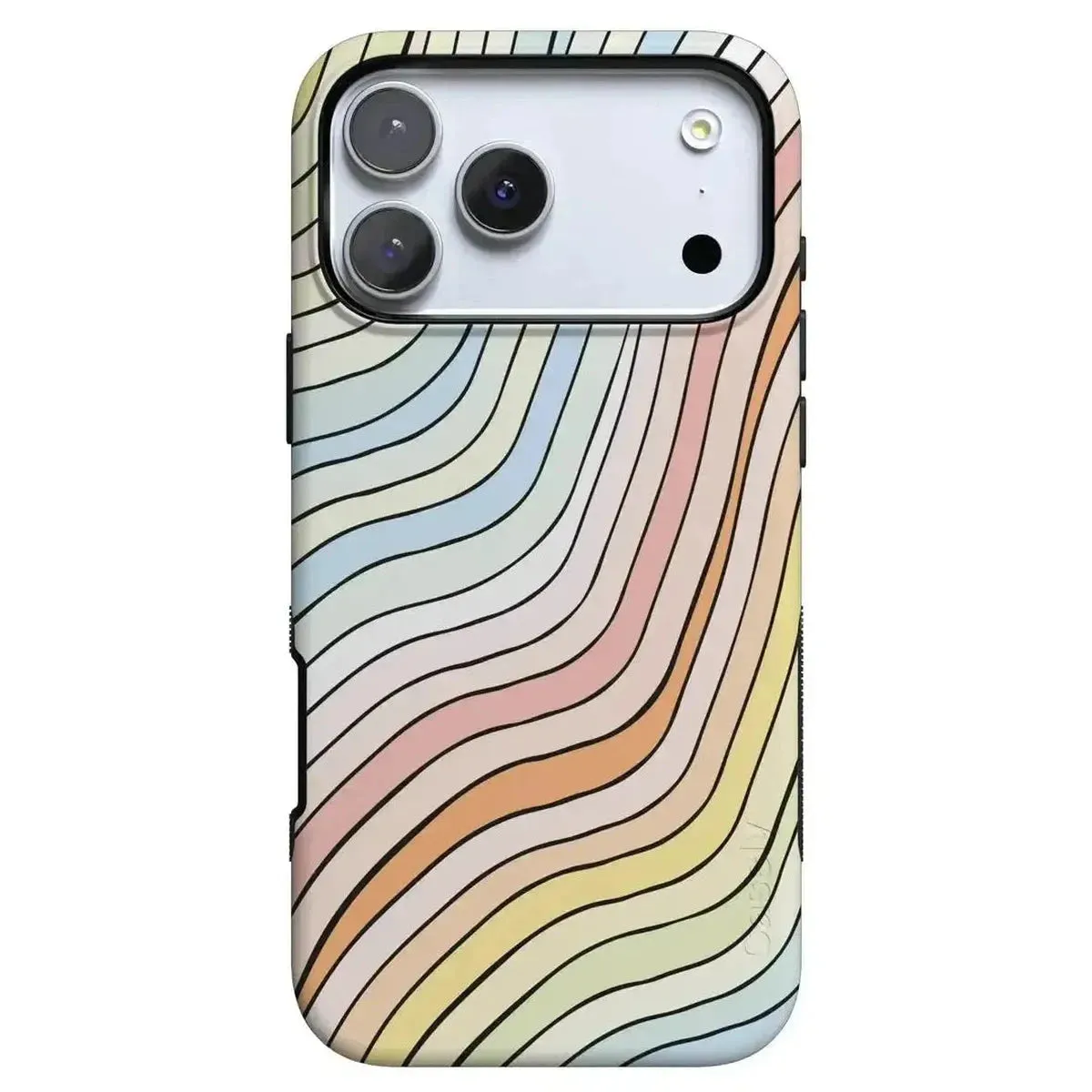 Simple Style Gloss Layer Ride The Wave | Pastel Rainbow Lined Case