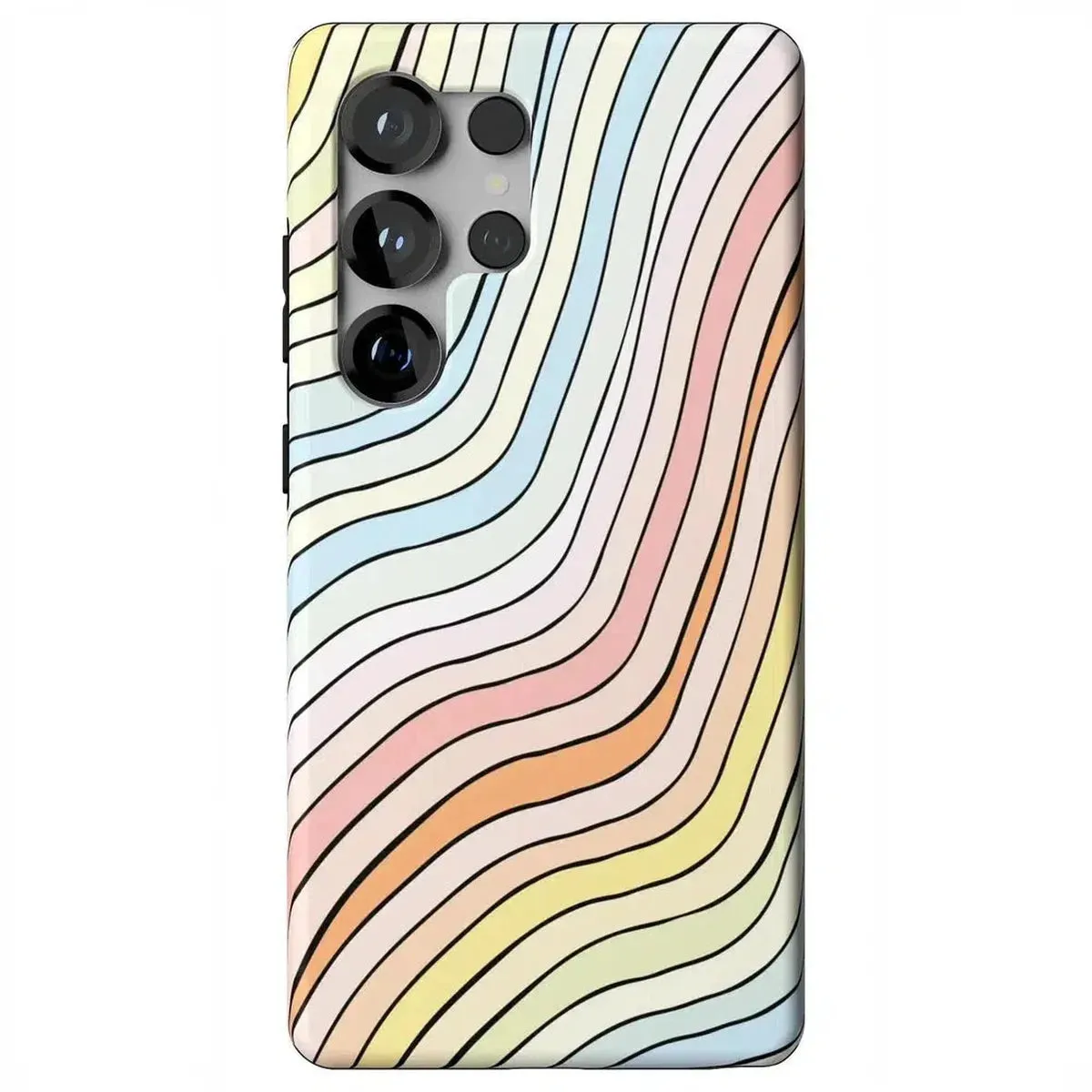 Ride The Wave | Pastel Rainbow Lined Samsung Case Smooth Feel Surface