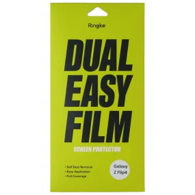Ringke Dual Easy Film Screen Protector for Samsung Galaxy Z Flip4 (2 Pack) Screen Guard Elite Max Vivo Protector