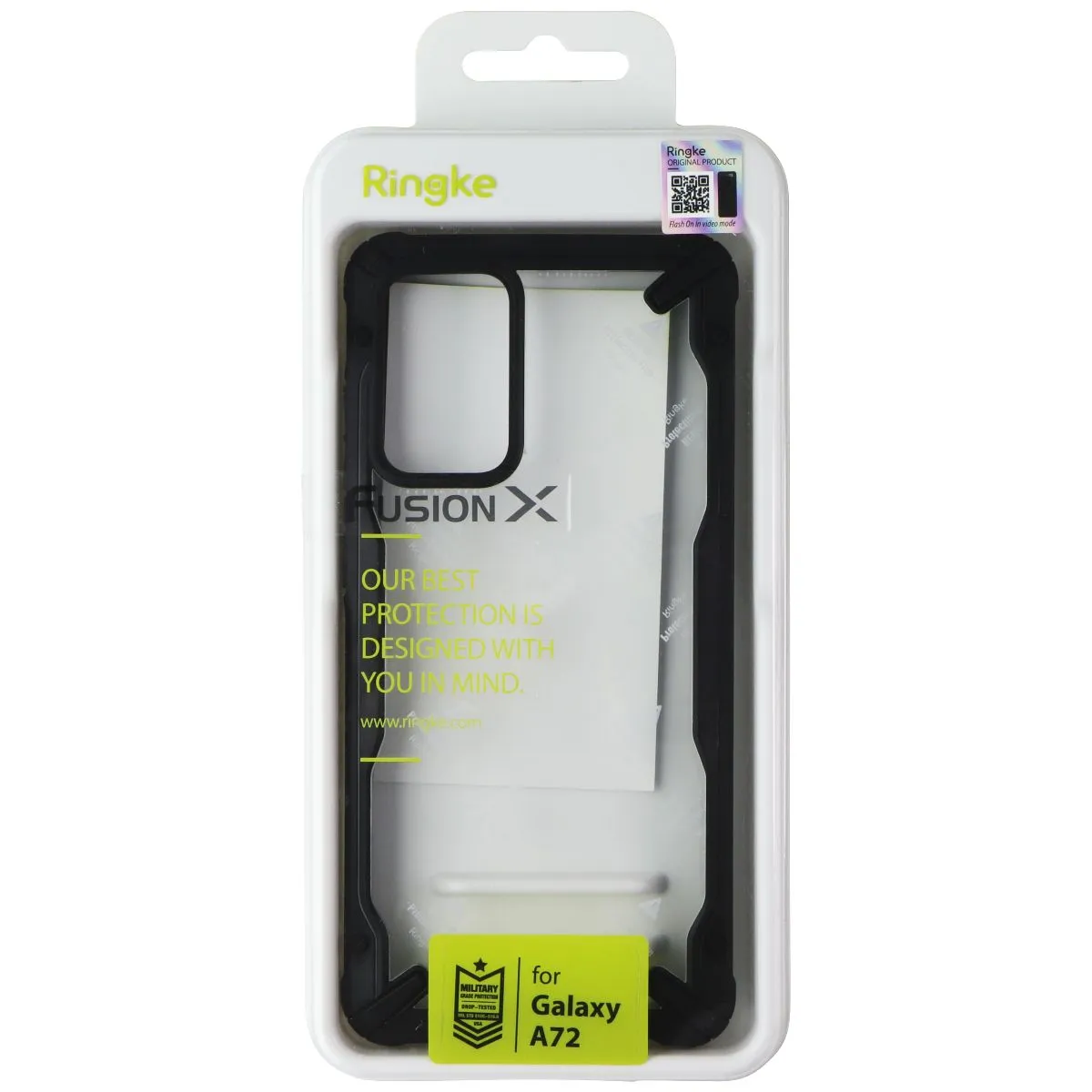 Ringke Fusion X Series Case for Samsung Galaxy A72 - Black / Clear Strong Shell Stylish Look