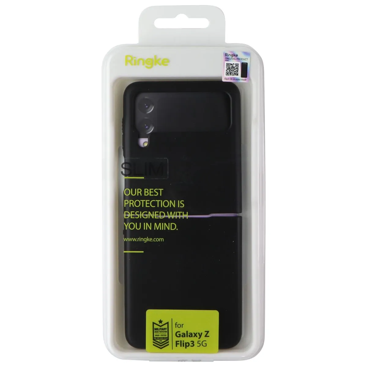 Soft Shape Ringke Slim Series Case for Samsung Galaxy Z Flip3 5G - Black