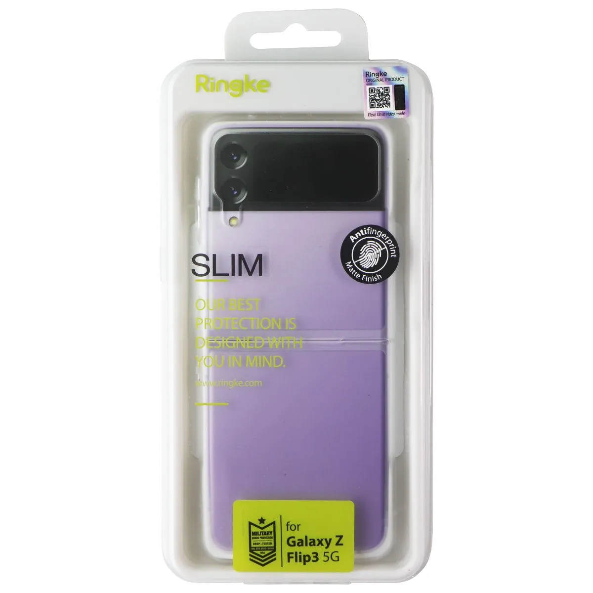 Ringke Slim Series Case for Samsung Galaxy Z Flip3 5G - Matte Clear Glossy Texture Luxury Appeal