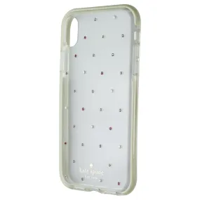Colorful option Smooth Lining Kate Spade Defensive Hardshell Case for Apple iPhone XR - Clear / Pin Dot Gems