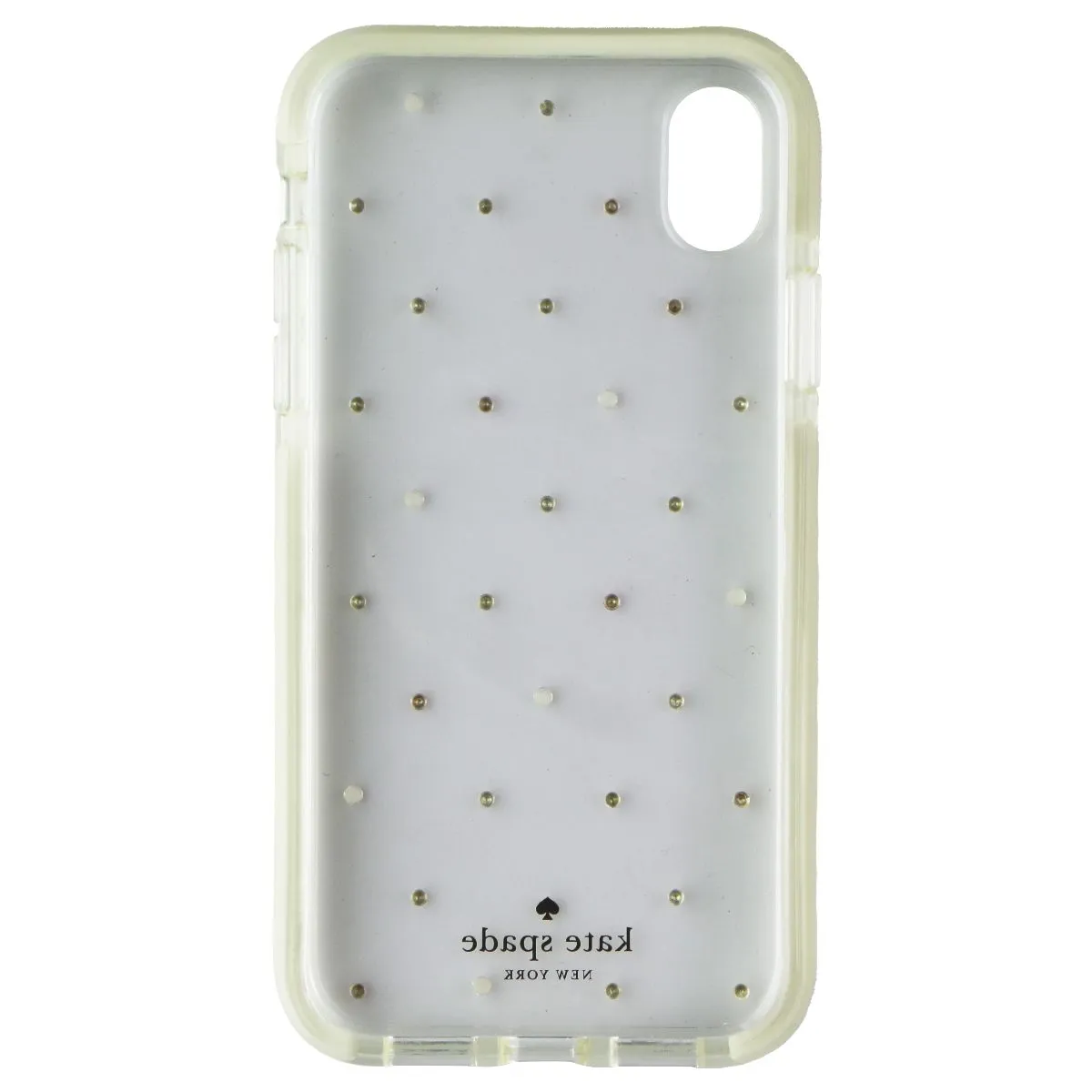 Kate Spade Defensive Hardshell Case for Apple iPhone XR - Clear / Pin Dot Gems Durable Layer