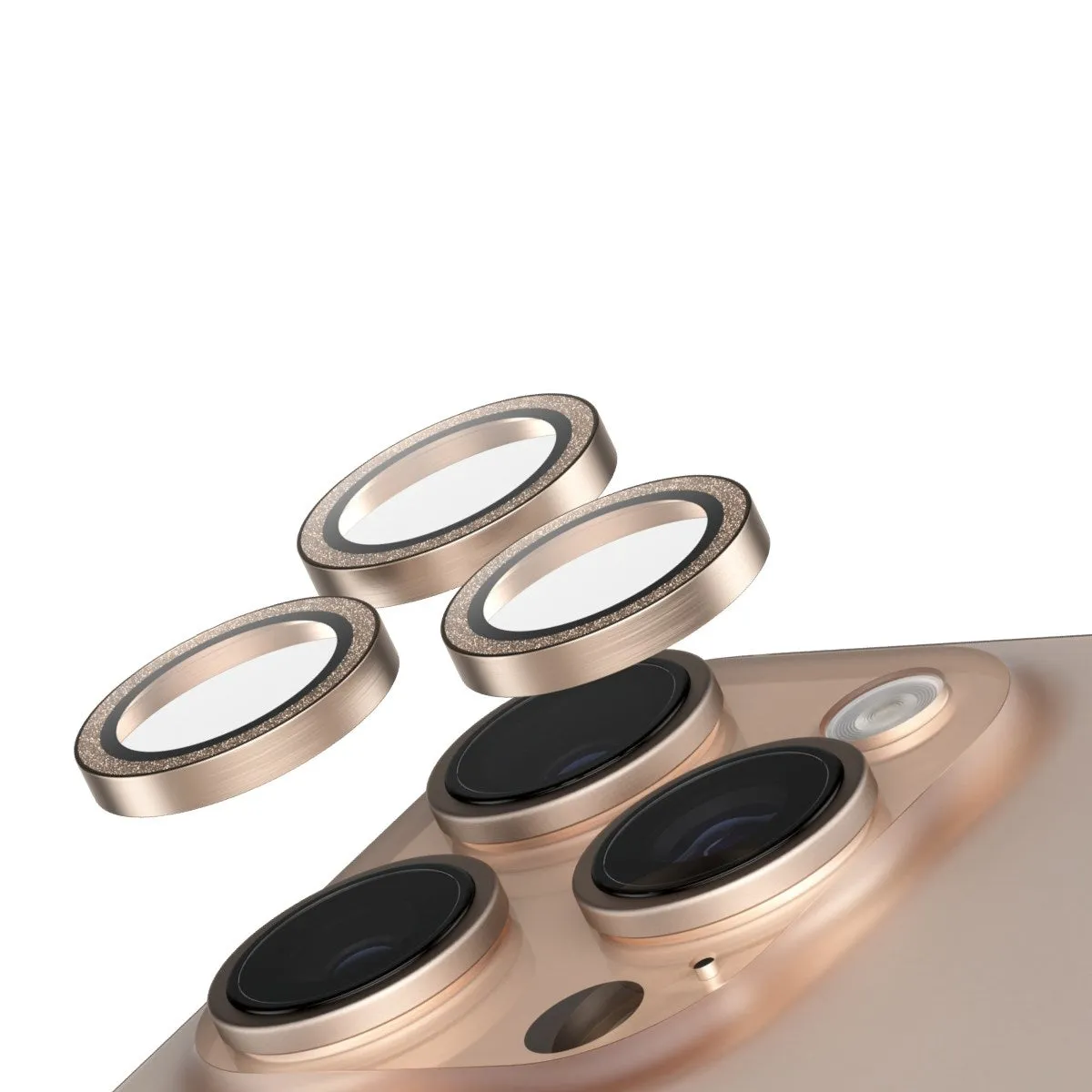 watch face protector Nano Protection Film SAFE. by PanzerGlass? Camera Lens Protector Glitter Gold iPhone 16 Pro | 16 Pro Max