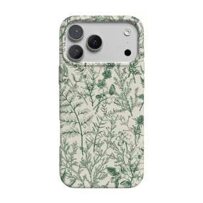 Sage Garden | Green Floral Case Polished Surface Texture Grip Enhanced