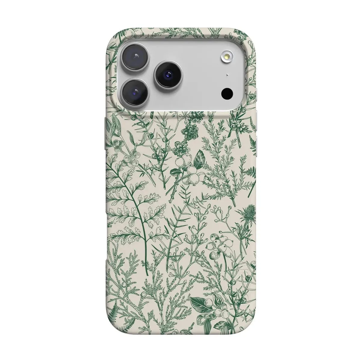 Sage Garden | Green Floral Case Polished Surface Texture Grip Enhanced