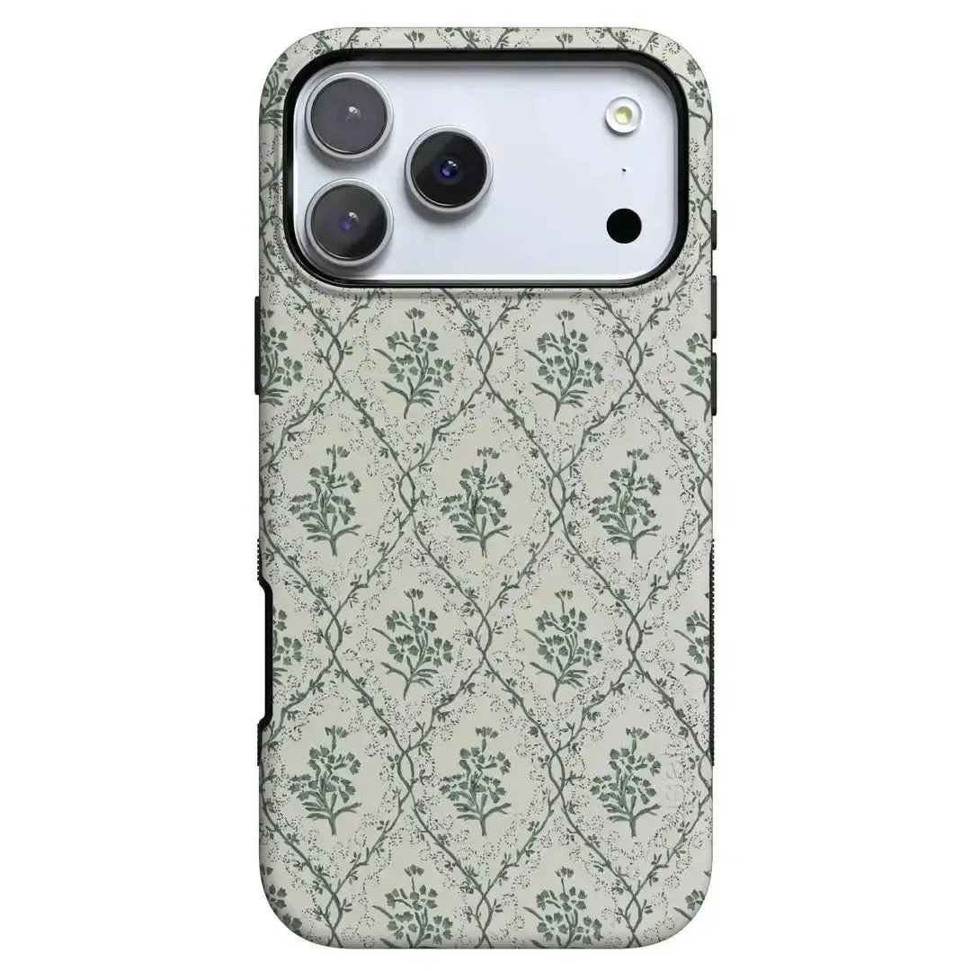 Elegant Surface Texture Sage Tapestry | Floral Vines Case