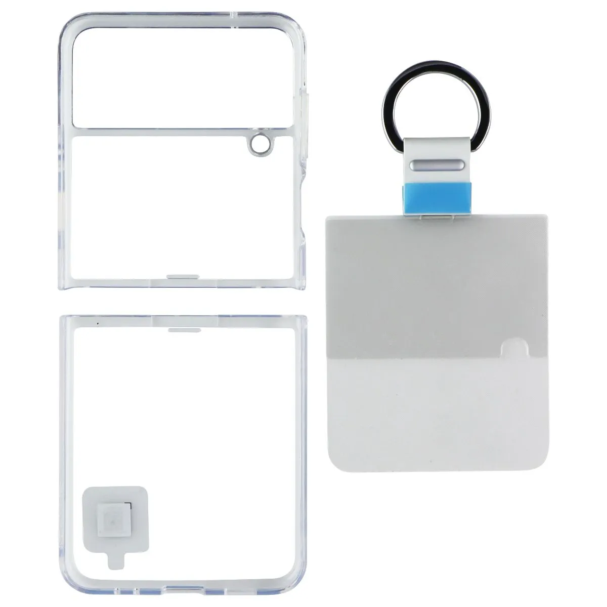 Samsung Clear Cover with Ring for Samsung Galaxy Z Flip4 - Clear Protective Design Texture